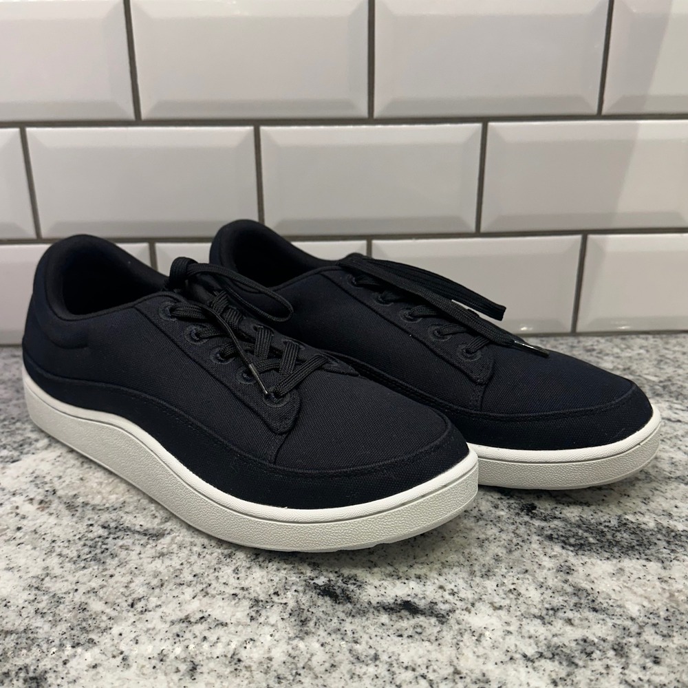 Allbirds Mens Size 9 Pipers Canvas‎ Sneakers Black White Sustainable Minimalist